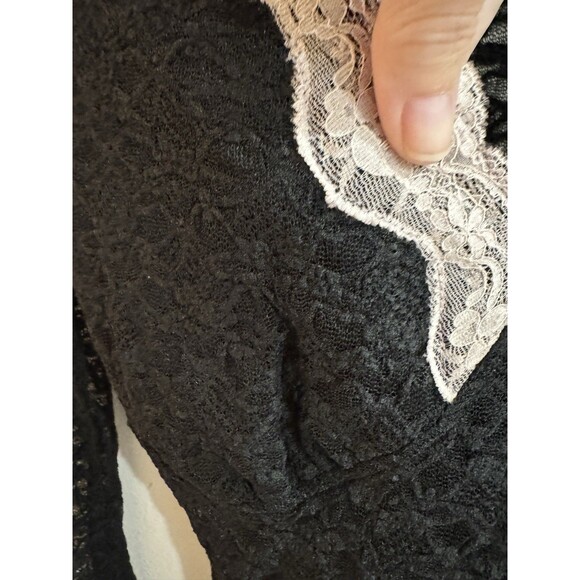 Motel Rocks Chantal Lace Top Women's Medium Black Pink Y2K Fairygoth Whimsical - Picture 9 of 10